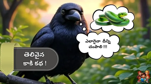 తెలివైన కాకి కాగడ కథ: స్నేహంతో శత్రువును జయించిన కాకి  | Telugu Moral Story